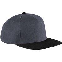 Beechfield Men's Original Flat Peak Snapback Cap Pack of 2 in Grey