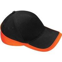 Beechfield Men's Teamwear Competition Cap Baseball Headwear Pack of 2 in Black