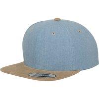 Yupoong Men's Flexfit Chambray-Suede Snapback Cap in Bright Blue