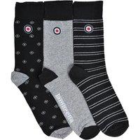 Lambretta Men's Target Socks (Pack of 3) in Black