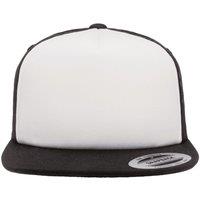 Flexfit by Yupoong Men's Foam Trucker Cap With White Front in Black