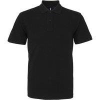 Asquith & Fox Men's Plain Short Sleeve Polo Shirt in Black | Size: 2XL