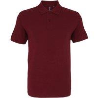 Asquith & Fox Men's Plain Short Sleeve Polo Shirt in Burgundy | Size: 2XL