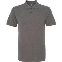 Asquith & Fox Men's Plain Short Sleeve Polo Shirt in Charcoal | Size: Small