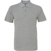 Asquith & Fox Men's Plain Short Sleeve Polo Shirt in Grey | Size: Large