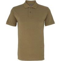 Asquith & Fox Men's Plain Short Sleeve Polo Shirt in Khaki | Size: XL