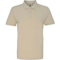 Asquith & Fox Men's Plain Short Sleeve Polo Shirt in Natural | Size: XL