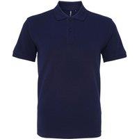 Asquith & Fox Men's Plain Short Sleeve Polo Shirt in Navy | Size: Large