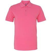 Asquith & Fox Men's Plain Short Sleeve Polo Shirt in Pale Pink | Size: Small