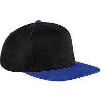 Beechfield Men's Original Flat Peak Snapback Cap Pack of 2 in Black