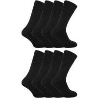 Sock Snob Men's 8 Pack Soft Thermal Sleep Bed Socks in Black | Size: 6-11