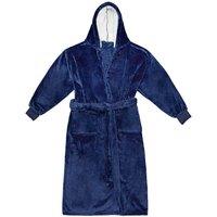 Brand Lab Men's Hooded Cuffed Robe in Navy | Size: S/M