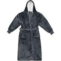 Brand Lab Men's Hooded Cuffed Robe in Charcoal | Size: S/M