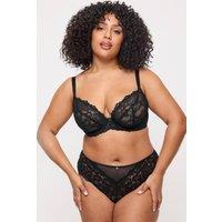Ann Summers Women's Sexy Lace Fuller Bust Non Padded Plunge Bra in Black | Size: 38FF