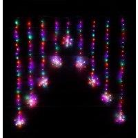 Samuel Alexander 1.2m x 1.2m Light up Snowflake Pin Wire Christmas Curtain Lights with 339 Rainbow LEDs