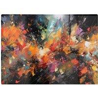 Warren Reed - Designer A Vibrant Abstract Painting Glass Chopping Board in Orange