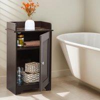 Gr8 Home Bathroom Storage Floor Cabinet Wooden Brown Door Cupboard Shelves Organiser Unit in Dark Brown