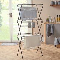 OHS 3 Tier Clothes Dryer Airer Foldable Clothing Rack Drying Horse 15m in Black