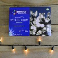 Samuel Alexander 11.9m 120 LED Multi-Action Christmas String Lights C6 Bulbs in Warm White in Beige