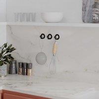 Decortie Pino' Modern Triple Metal Hooks Set of 3 Matte Black Waterproof Stainless Steel