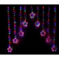 Samuel Alexander 1.2m x 1.2m Light up Star Pin Wire Christmas Curtain Lights with 303 Rainbow LEDs