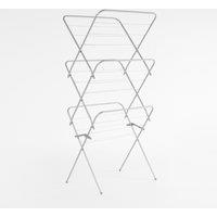 OHS 3 Tier Clothes Dryer Airer Foldable Clothing Rack Washing Line Drying Horse 15m in Silver