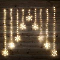 Samuel Alexander 1.2m x 1.2m Light up Snowflake Pin Wire Christmas Curtain Lights with 339 Warm White LEDs in Beige