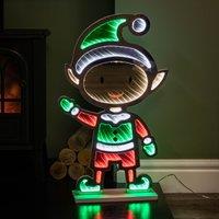 Samuel Alexander 60cm Light up Standing Elf Infinity Christmas Decoration with Multi-Coloured LEDs
