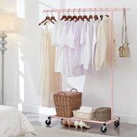 House of Home Heavy Duty Pink Clothes Rail Adjustable Width Height
