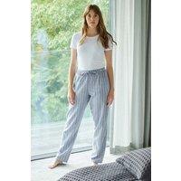 British Boxers Women's Westwood Pebble Stripe Brushed Cotton Pyjama Trousers in Light Grey | Size: 2XL