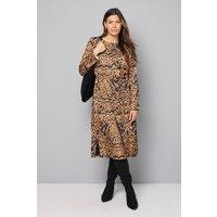 Wallis Women's Animal Print Belted Column Dress in Black | Size: 14