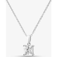 T.H.Baker Women's Silver Large Princess Cut Cubic Zirconia Pendant Necklace ZVP1928 | Size: Standard