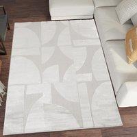 Desire Rugs Hamilton Modern Sheen Area Rug - Abstract Motif Geometric Lines Design in Silver | Size: 120 cm x 170 cm