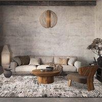 Desire Rugs Belgravia Living Room Area Rug Metallic Sheen Modern Illusion Design in Beige | Size: 200 cm x 290 cm