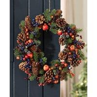 Dibor Harvest Fruits Xmas Decor Front Door Wreath Christmas Wreath 40cm