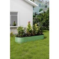 Living and Home Green Outdoor Galvanized Steel Raised Garden Bed in Light Green | Size: Large