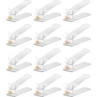 Hygrad Built to Survive Acrylic Shoe Slots Organizer Wardrobe Stacker Space Saver Rack Holder in Clear