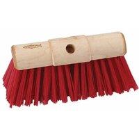 Hill Brush Industrial Stiff PVC Handle Yard Broom in Red
