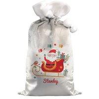 Personalised Memento Company Personalised Santa Sleigh Christmas Sack in Grey
