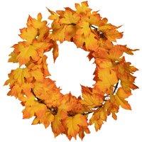 Samuel Alexander 50cm Hanging Bright Autumn Faux Wreath in Orange