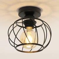 Pheashine Modern Round Cage Ceiling Light 18.5cm E27 Base, Bulb Not Included in Black