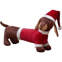 Samuel Alexander 55cm Red & White Plush Donovan Dachshund Christmas Decoration
