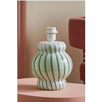 ValueLights Taffy Stripe Green Glass Table Lamp Base in Pale Green
