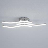 Pheashine Modern Silver 3-Wave LED Ceiling Light 18W 6500K 52cm Cool White