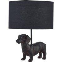 First Choice Lighting Ronnie - Dachshund Dog Lamp with Black Fabric Shade