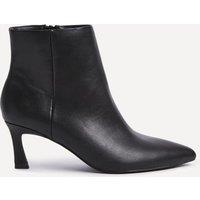 Linzi Women's Secured Black Faux Leather Pointed Toe Stiletto Ankle Boot | Size: 4-Standard Fit