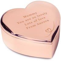 Personalised Memento Company Women's Personalised Rose Gold Heart Trinket Box