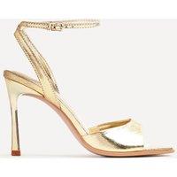 Linzi Women's Jazz Gold Faux Leather Stiletto High Heels | Size: 5-Standard Fit