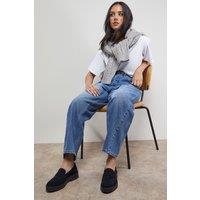 Oasis Women's Butter Suede Chunky Penny Casual Loafers in Black | Size: 6