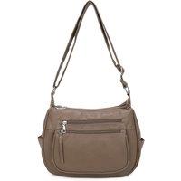 Fontanella Fashion Women's Orrin Strap Adjustable PU Leather Multi Pocket Practical Crossbody Bag in Taupe